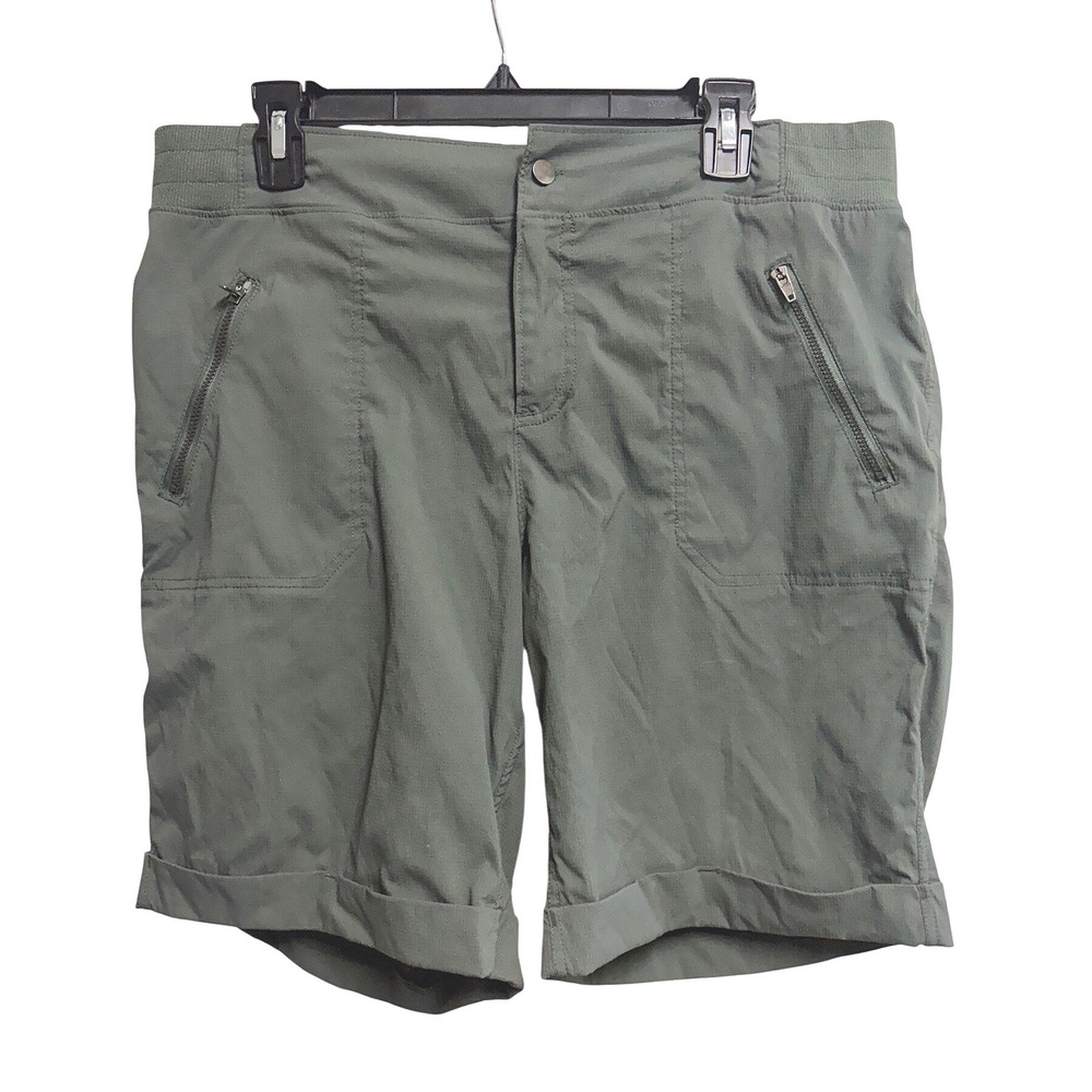 Te Verde Women's Hiking Shorts Green Stretch Cargo Utility Outdoor Bermuda XL